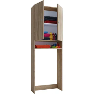 VCM Lona Waschmaschinenschrank 64 x 27 x 182 cm Sonoma Eiche Holz