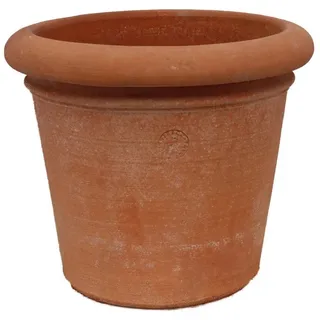 Hirsch Terracotta Pflanzkübel Vaso Liscio Toskana Impruneta, massiv - stabil - schön 45 cm x 40 cm x 45 cm