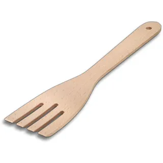 HOFMEISTER® Pfannenwender, 30 cm, antibakteriell, hitzebeständig & plastikfrei, keine Kratzer in beschichteten Pfannen, kein Plastik im Essen, 100% Naturprodukt, Buchen-Holz, Gabel