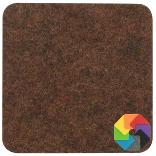 Design Filz Untersetzer eckig - 20x20cm in braun meliert für Glas, Getränke, Bar, Tasse, Vase
