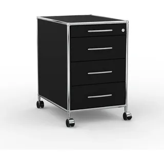Versee Rollcontainer 60 x 43,5 x 66,5 cm Schwarz