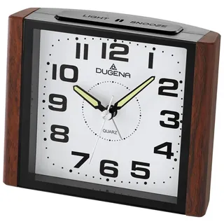 DUGENA 4460592 Wecker Alarm Analog Holzoptik schwarz - Weiß