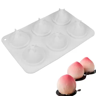 DUBENS Mousse-Kuchenform, Silikon Backform/Muffinform für Muffins, Cupcakes, Kuchen, Pudding, Eiswürfel und Gelee, Brotbackform, 3D Backformen DIY Mold (Pfirsich)
