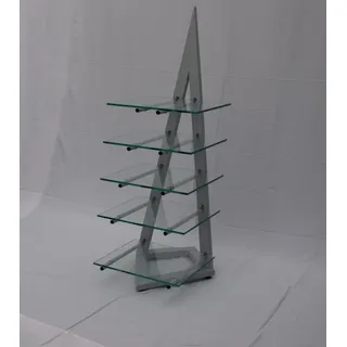 Schroers & Schroers TV-Rack Alphastatic, Hifi Möbel mit 5 Glas-Fachböden, Breite 50 cm silberfarben