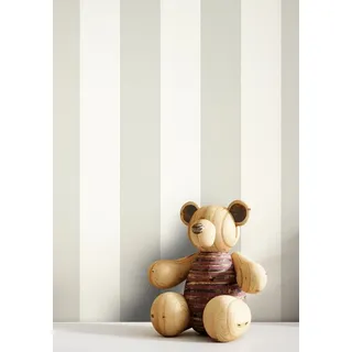Newroom Vliestapete, Grau Tapete Kinder Streifen - Streifentapete Weiß Landhaus Modern Linien für Kinderzimmer Jugendzimmer Babyzimmer grau