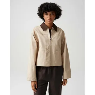 Opus Damen Jacke | Boxy Kurzjacke im Barbour Stil Regular Fit Soft Oat, 36 - 36
