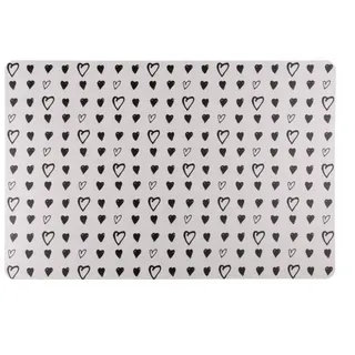 Marabellas Shop Platzteller Platzset Herzen ca. 43,5 x 28,5cm Tischset Untersetzer Tischunterlage, abwaschbar schwarz