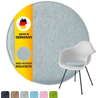 Easy and Green Sitzkissen Filz Rund 38cm - Made in Germany - waschbar und rutschfest grau