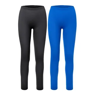 Ladeheid Funktionsunterhose 2er Pack Damen Lange Unterhosen für Winter Sport Ski Outdoor LA40-261 (1-St) blau|schwarz XL