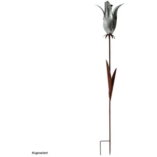 Hti-Living Blumenstecker Rostoptik Blüte Celia Metall