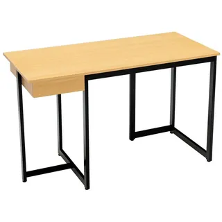 Costway Schreibtisch 120x55x75cm Naturbelassen / Schwarz