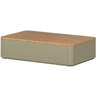 Lomadox Couchtisch ELOY-141, Grün Eiche Dekor 100 cm grifflos Schubladen Softclose grün