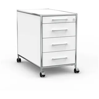Versee Rollcontainer Bürocontainer VERSEE – 60 / 80 cm, 3 oder 4 Schubladen, Farbauswahl, (Schubladencontainer für Büro und Home-Office, 1 Rollcontainer), robust & kratzfest, 50kg belastbar weiß 43,5 cm x 66,5 cm x 80 cm