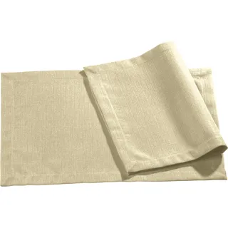 Erwin Müller Tischset, Platzset, Untersetzer Uni, Krefeld Champagner Größe 35x50 cm - fleckabweisend, schmutzunempfindlich und leicht zu reinigen, Leinen-Optik (weitere Farben)