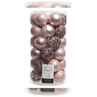 Christmas Decorations Weihnachtskugeln Kunststoff 6cm x 37er Set mit Ornamenten Rosa