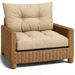 Amazinggirl Sitzkissen Polster für Gartenmöbel - Lounge Kissen Outdoor beige|braun Sitzpolster: 60x60 cm
