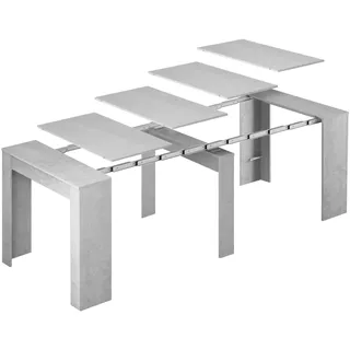 Dmora Konsolentisch Compton, Ausziehbarer Esstisch, Tisch mit Mehrzweckverlängerungen, 51/237x90h78 cm, Beton