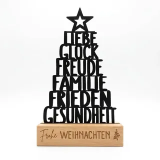 Weihnachtsdeko Aufsteller – Baum oder Wichtel – Holz – Made in Germany | Für Fensterbank, Regal & Sideboard,Moderner skandinavischer Stil,schwarzes Design,Wiederverwendbare Adventsdekoration Scandi