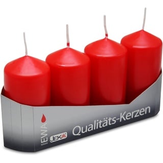 OLShop AG 3er Pack Stumpenkerzen rot, ca. 40 x 80 mm (3 x 4 Stück) Kerze Kaminkerze Laternenkerze Dekoration
