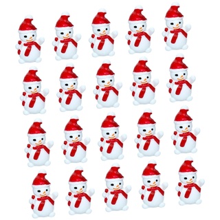 Warmhm 50 Stück Mini-schneemann Puppenhaus-schneemannfiguren Weihnachts-schneemann-dekor Neujahrs-mikrolandschaftsornament Entzückende Miniaturfigur Mini-tischfigur Draussen Harz Geschenk