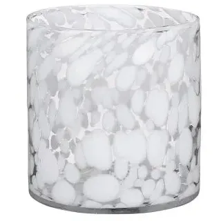 Mica Vase Cammy Zylinder Glas weiß 14 x 14 cm  Deko-Accessoires