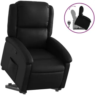 vidaXL Relaxsessel mit Aufstehhilfe Kunstleder 144,5 x 82 x 0 cm Schwarz mit Massagefunktion