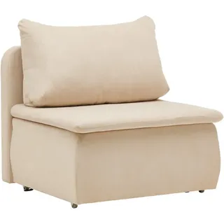 Livetastic Schlafsessel, Beige, Kunststoff, 87x95x87 cm, Liegefunktion, Wohnzimmer, Sofas & Couches, Schlafsofas, Schlafsofas mit Bettkasten
