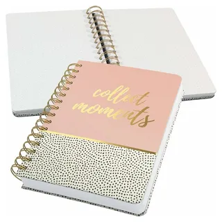 Sigel Notizbuch mit Spirale Jolie® ca. DIN A5 punktraster, rose/gold/schwarz Hardcover 240 Seiten