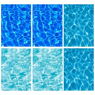 6 Blatt Wasserschiebefolie Wasserwellen Aufkleber Set Dunkelblau Pazifikblau Atlantikblau fuer Diorama Modellbau Zubehoer Miniatur Deko Unterwasser Deko Sand Deko Aquarium Rueckwandfolie Kunstwasser