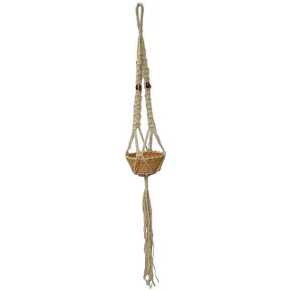 Macosa Home Blumenampel Blumenampel Makramee Braun 145 cm Hängeblumenampel Makrameeampel (145 x 20 cm, Hängeampel Pflanzhalter), ohne Blumentopf Hängepflanztopf braun