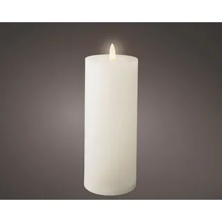 Lumineo LED Wachskerze 19 cm Ø 7 cm weiß
