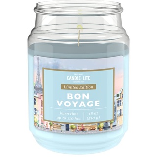Candle-Lite Duftkerze im Glas mit Deckel | Bon Voyage | Duftkerze Frühling | Kerzen lange Brenndauer (bis 110h) | Kerzen Blau | Duftkerze Groß (510g)