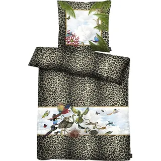 APELT Louis Tiere Baumwolle Braun 135 x 200 cm + 80 x 80 cm