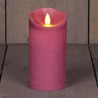 LED Echtwachskerze realistische Kerze viele Farben mit Timer flackender Docht Wachskerze Kerzen Batterie, Farbe:Antik Rosa, Größe:15 cm