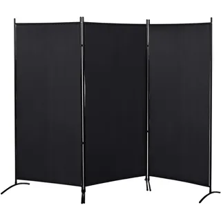 Homcom Paravant aus Polyester und Metall Schwarz