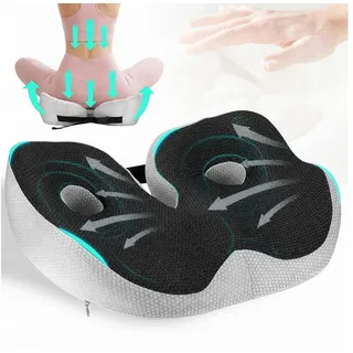 ibettertec Sitzkissen Ergonomisches Sitzkissen,Sitzkissen Orthopädisch,Rückenkissen,Schwarz, Sitzkissen, Sitzkeilkissen Entlastet, Erhöht Sitzkomfort schwarz
