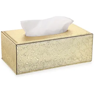 TOLIDA Taschentuchbox Rechteckige Kosmetiktücherbox Kunstleder Papiertaschentuchbox mit Goldener Blitz Taschentuchhalter 25x14x11cm Tissue Box für Esszimmer Wohnzimmer Schlafzimmer Auto Büro Hotel