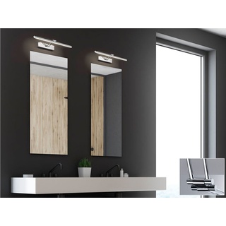 FISCHER & HONSEL Spiegelleuchte, IP44, schwenkbar, LED fest integriert, Warmweiß, 2er SET Wand Bad-Lampen 60cm, Badezimmerlampen für Badezimmer-Spiegel silberfarben