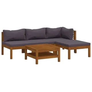 vidaXL Garten-Lounge-Set 5-tlg. grau Akazie