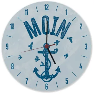 speecheese Moin Anker Wanduhr 28 cm 28 blau