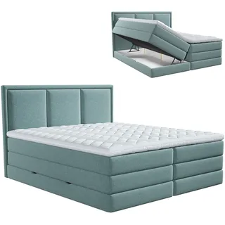 MID.YOU Boxspringbett 200 x 200 cm H2/Türkis
