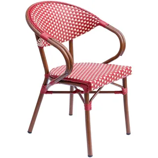 Oviala Bistrostuhl Pariser aus Aluminium, Rot