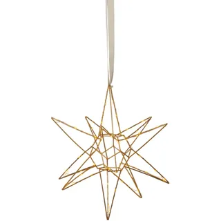 Star Trading LED-Deko "Lizzy", Stern, Metall, gold, ca. Ø 47 cm, mit Band, 60 wa