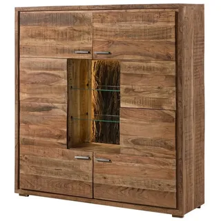 Wolf Möbel Highboard Akazie 145x40x153 natur lackiert BARK #107