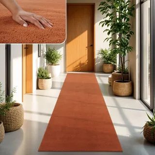 TT Home Teppich Wohnzimmer Kupfer 80x150 cm, Waschbar & Kurzflor | Moderner Flauschiger Teppich, Pflegeleicht & Rutschfest, Ideal Für Wohnzimmer, Schlafzimmer, Kinderzimmer & Flur