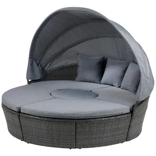 Ambia Garden Gartenmuschel, Grau, Metall, Kunststoff, Textil, Loungemöbel, Sonneninseln