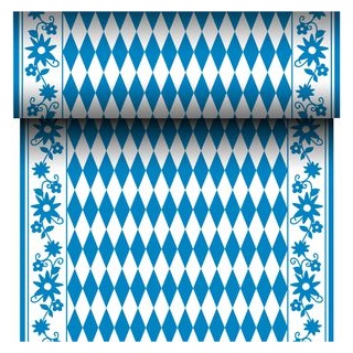 Papstar Tischläufer 88159 Bayrisch Blau, blau / weiß, Airlaid, 40 cm x 24 m