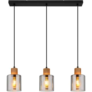 GLOBO Aleidis 3-flg. 64 cm rechteckig schwarz Holz Metall