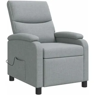 vidaXL Massage Relaxsessel Polyester 80 x 100 x 80 cm Hellgrau mit Kissen