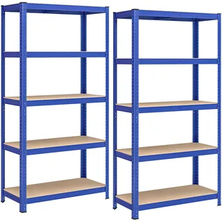 Songmics Schwerlastregal, 2er Set, 180 x 90 x 40 cm, blau